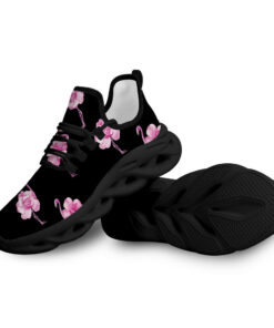 Tropical Pink Flamingo And Rose Flowers Design Max Soul Shoes