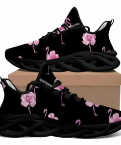 Tropical Pink Flamingo And Rose Flowers Design Max Soul Shoes