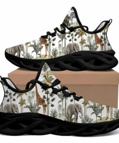 Tropical Vintage Hawaiian Palm Trees And Wild Animals Max Soul Shoes