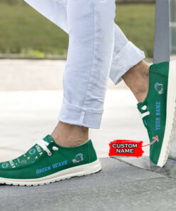 Tulane Green Wave Hey Dude Shoes With Custom Name