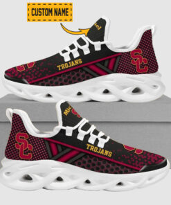 Usc Trojans Cardinal Black Max Soul Shoes | Personalized Name Option