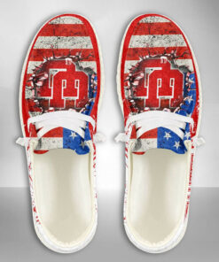 Utah Utes American Flag Custom Name Hey Dude Shoes