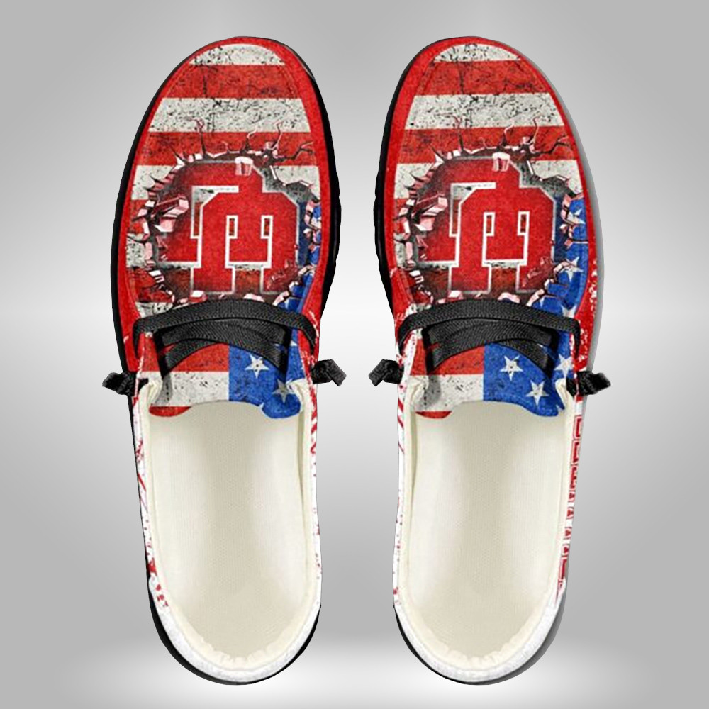 Custom Name South Florida Bulls Cross Lines Pattern Hey Dude Shoes