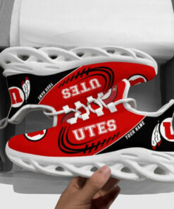 Utah Utes Black Red Max Soul Shoes | Personalized Name Option