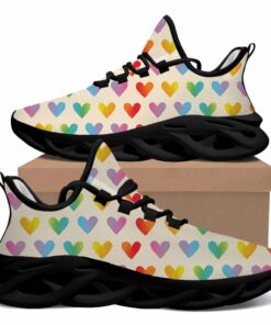 Watercolor Rainbow Hearts Ombre Texture Max Soul Shoes