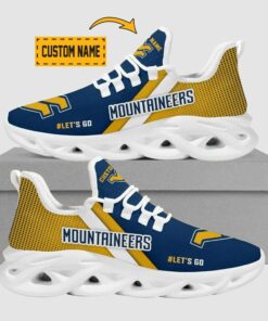 West Virginia Mountaineers Blue Gold Max Soul Shoes | Personalized Name