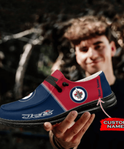 Winnipeg Jets Custom Name Hey Dude Shoes V2