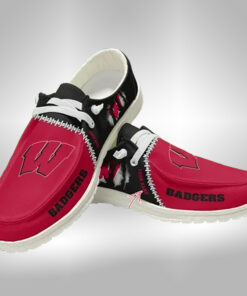 Wisconsin Badgers Custom Name Hey Dude Shoes