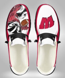 Wisconsin Badgers Mascot And Team Logo Custom Name Hey Dude Shoes