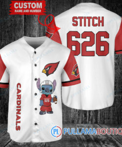 Arizona Cardinals Stitch Custom Baseball Jersey White