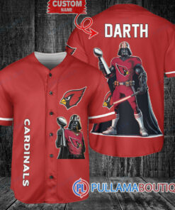 Arizona Cardinals x Darth Vader Star Wars with Trophy Custom Baseball Jersey Red