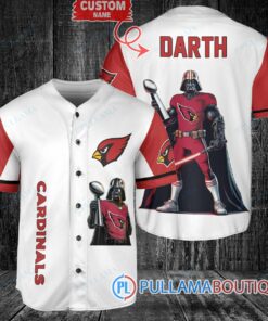 Arizona Cardinals x Darth Vader Star Wars with Trophy Custom Baseball Jersey White