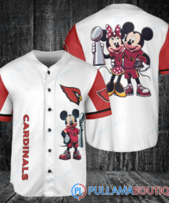 Arizona Cardinals x Mickey and Minnie with Trophy Baseball Jersey White