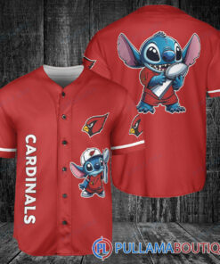 Arizona Cardinals x Stitch with Trophy Baseball Jersey Red