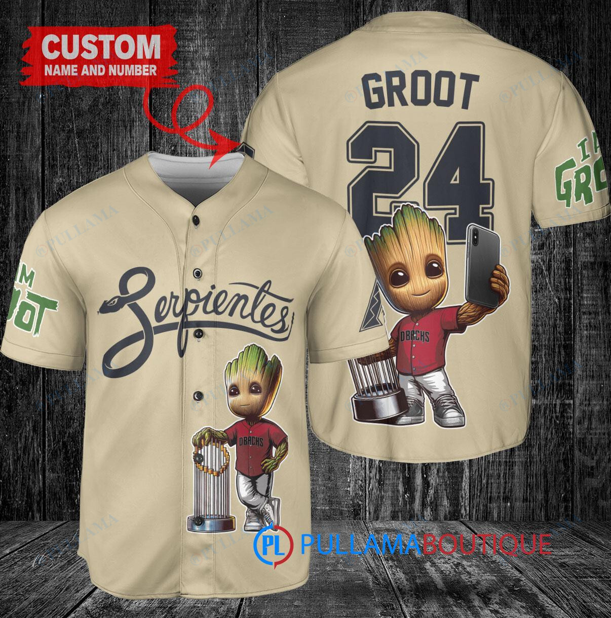 Minnesota Twins x Baby Groot Marvel Guardians Of The Galaxy with Trophy Custom Baseball Jersey Gray Road