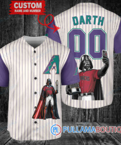 Arizona Diamondbacks Darth Vader Star Wars Baseball Jersey Cream-Purple