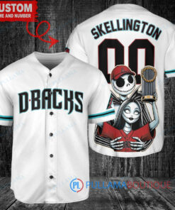 Arizona Diamondbacks Jack Skellington Sally World Series Trophy Baseball Jersey White