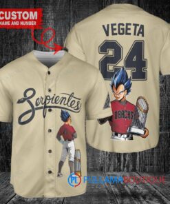 Arizona Diamondbacks Vegeta Super Saiyan Dragon Ball Z Baseball Jersey Sand