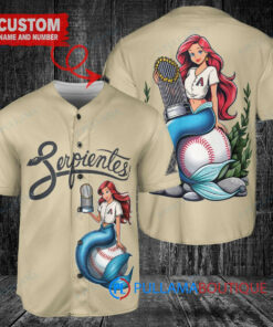 Arizona Diamondbacks x Ariel Mermaid with Trophy Custom Baseball Jersey Sand