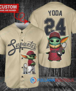 Arizona Diamondbacks x Baby Yoda Star Wars The Mandalorian with Trophy Custom Baseball Jersey Sand