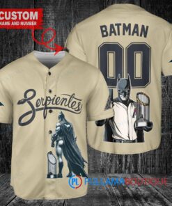 Arizona Diamondbacks x DC Comics Batman The Dark Knight with Trophy Custom Baseball Jersey Sand