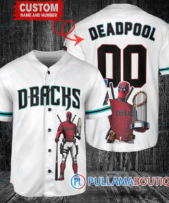 Arizona Diamondbacks x Deadpool with Trophy Baseball Jersey White