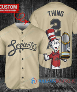 Arizona Diamondbacks x Dr Seuss with World Series Trophy Custom Baseball Jersey Sand