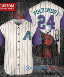 Arizona Diamondbacks x Lord Voldemort Baseball Jersey – Cream/Purple Trophy