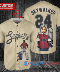 Arizona Diamondbacks x Luke Skywalker Star Wars with Trophy Custom Baseball Jersey Sand