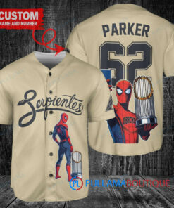 Arizona Diamondbacks x Marvel Spiderman with Trophy Custom Baseball Jersey Sand