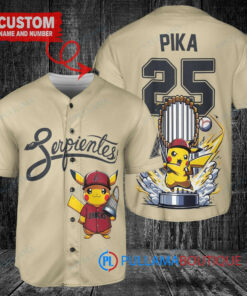 Arizona Diamondbacks x Pikachu Pokemon with Trophy Custom Baseball Jersey Sand