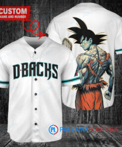 Arizona Diamondbacks x Son Goku Kakarot Super Saiyan Dragon Ball Z with Trophy Baseball Jersey White