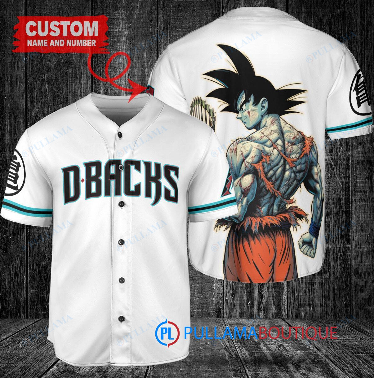 Atlanta Braves x Son Goku Kakarot Super Saiyan Dragon Ball Z with Trophy Baseball Jersey White City Connect