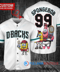 Arizona Diamondbacks x SpongeBob SquarePants with Trophy Custom Baseball Jersey White