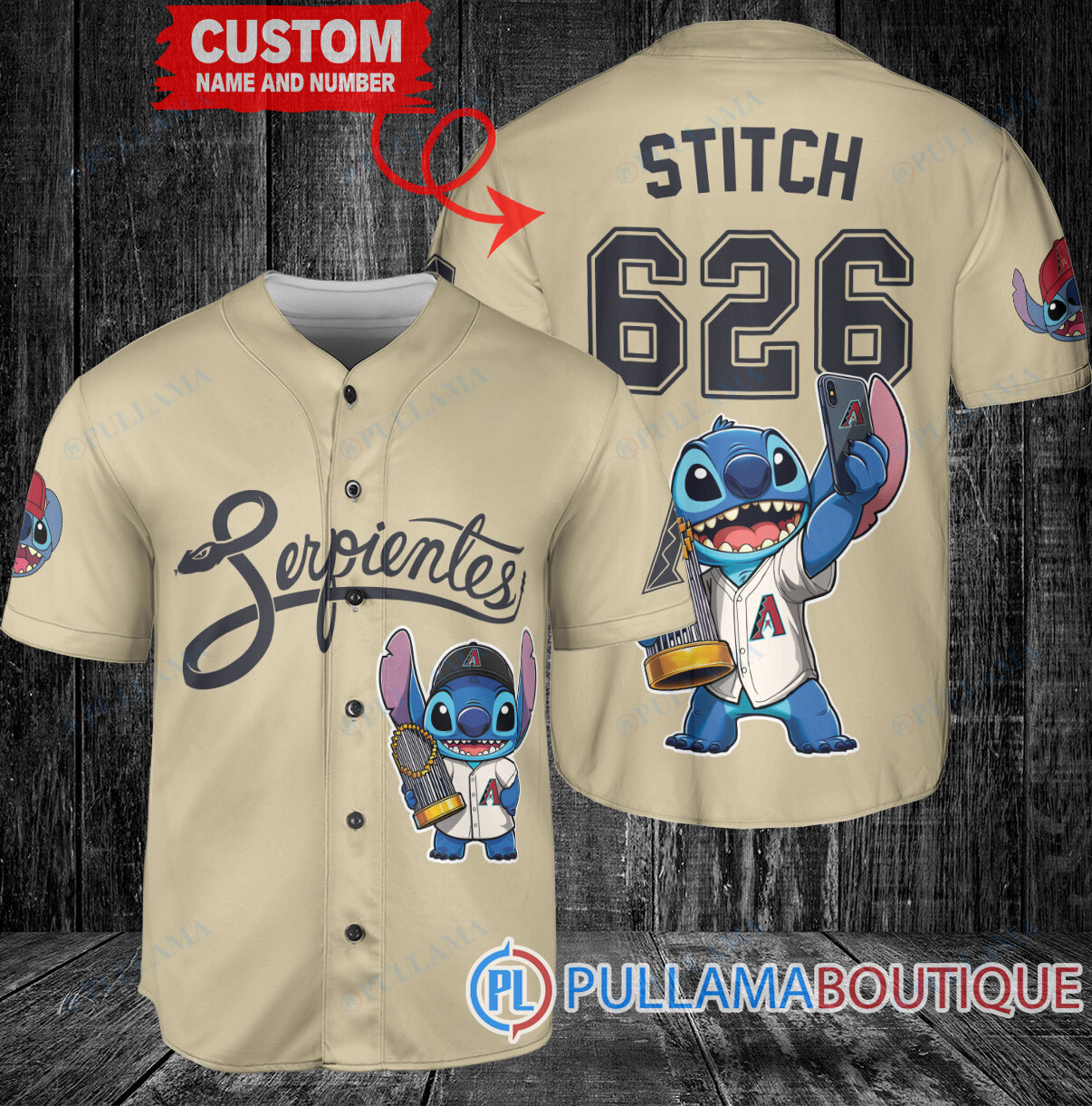 New York Mets x Stitch with Trophy Baseball Jersey Royal