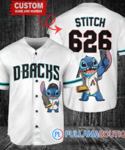 Arizona Diamondbacks x Stitch with Trophy Baseball Jersey White