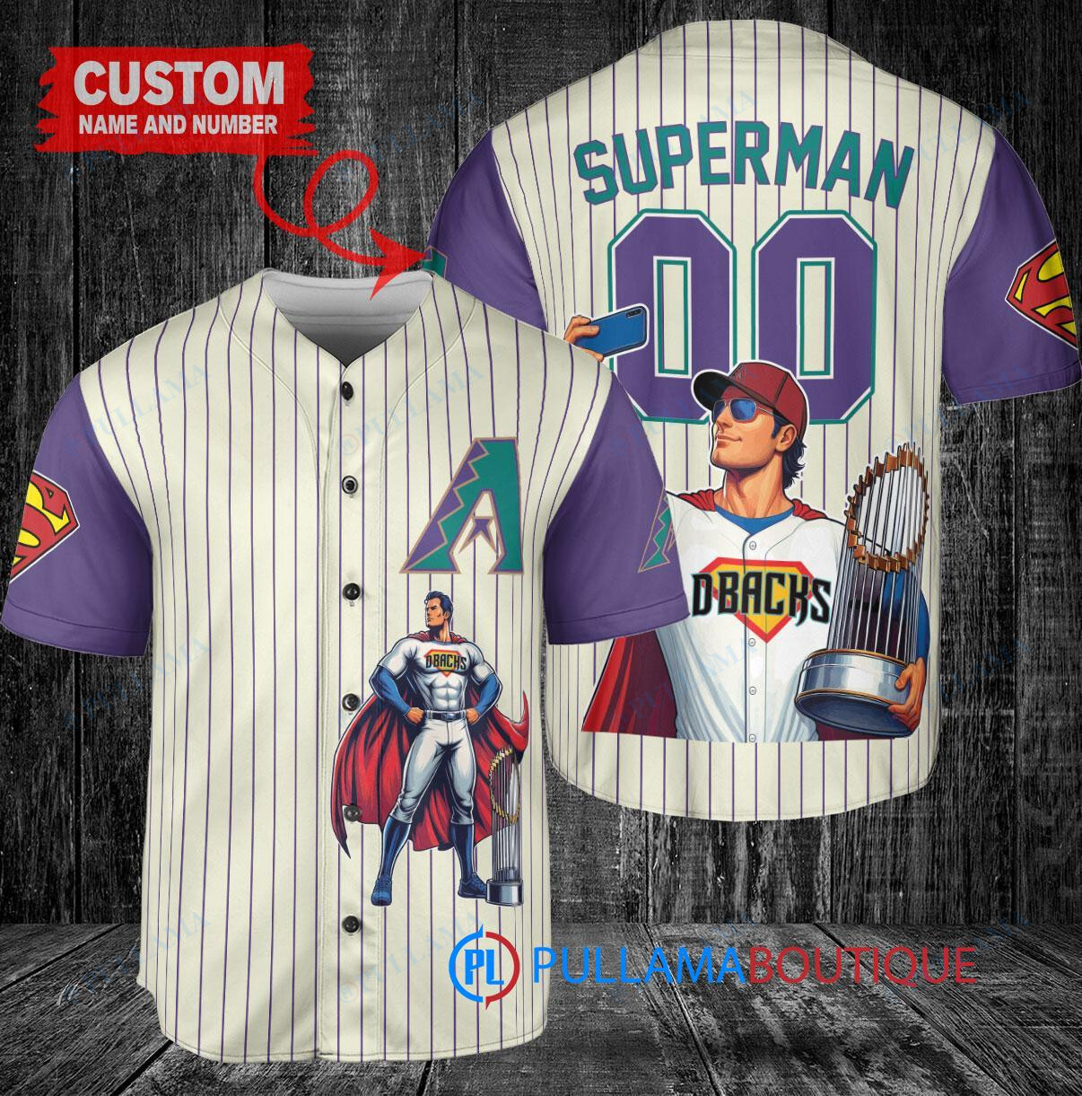 Cleveland Guardians x Superman DC Comics with Trophy Custom Baseball Jersey Gray