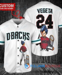 Arizona Diamondbacks x Vegeta Super Saiyan Dragon Ball Z with Trophy Custom Baseball Jersey White