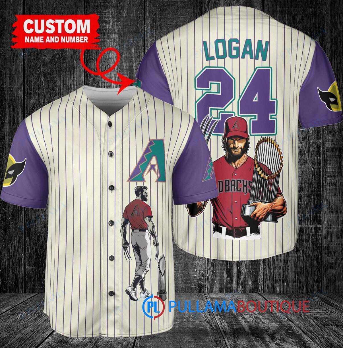 Minnesota Twins x Wolverine Logan with Trophy Custom Baseball Jersey Gray Road