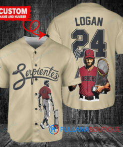 Arizona Diamondbacks x Wolverine Logan with Trophy Custom Baseball Jersey Sand