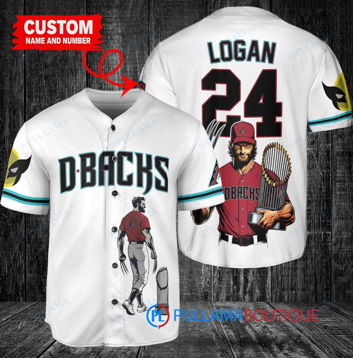 Miami Marlins x Wolverine Logan with Trophy Custom Baseball Jersey Black