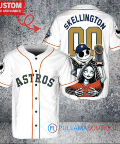 Astros Jack Skellington Sally World Series Trophy Baseball Jersey White