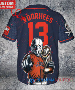 Astros Jason Voorhees Halloween World Series Trophy Baseball Jersey – Navy