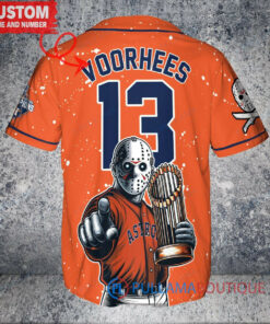 Astros Jason Voorhees Halloween World Series Trophy Custom Jersey – Orange