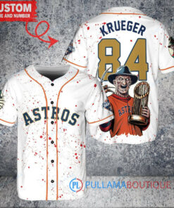 Astros x Freddy Krueger Halloween World Series Trophy Baseball Jersey White