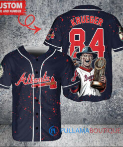 Atlanta Braves Freddy Krueger Halloween World Series Trophy Baseball Jersey