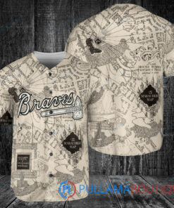 Atlanta Braves Harry Potter The Marauders Map Baseball Jersey