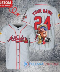 Atlanta Braves Limited Edition World Series Trophy Baseball Jersey Gray