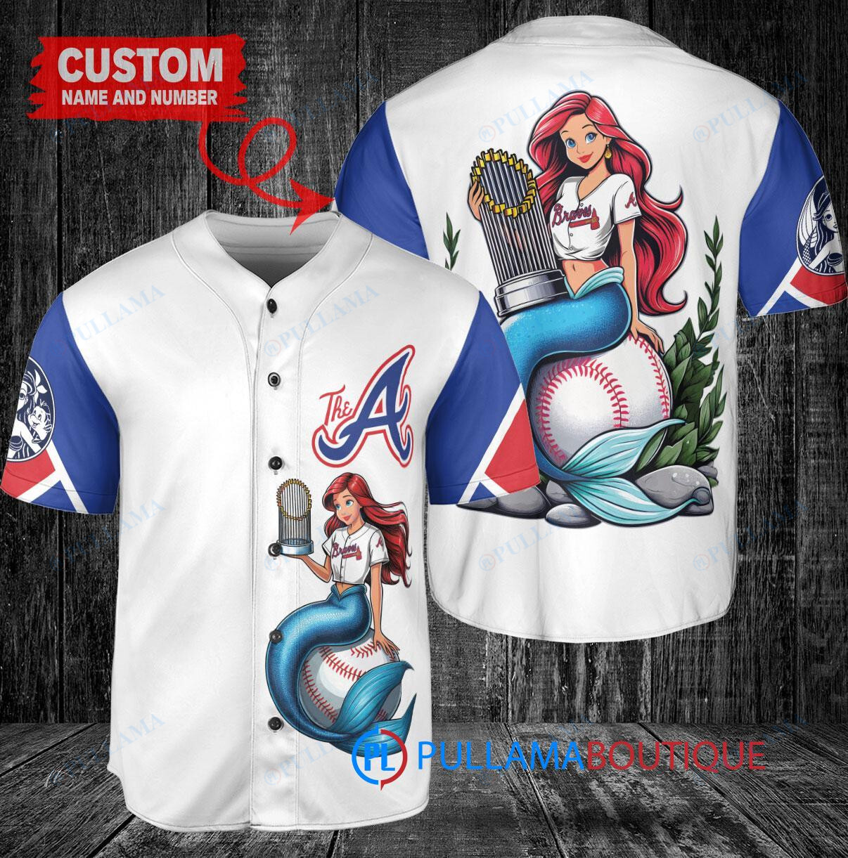 Minnesota Twins x Ariel Mermaid with Trophy Custom Baseball Jersey Gray Road