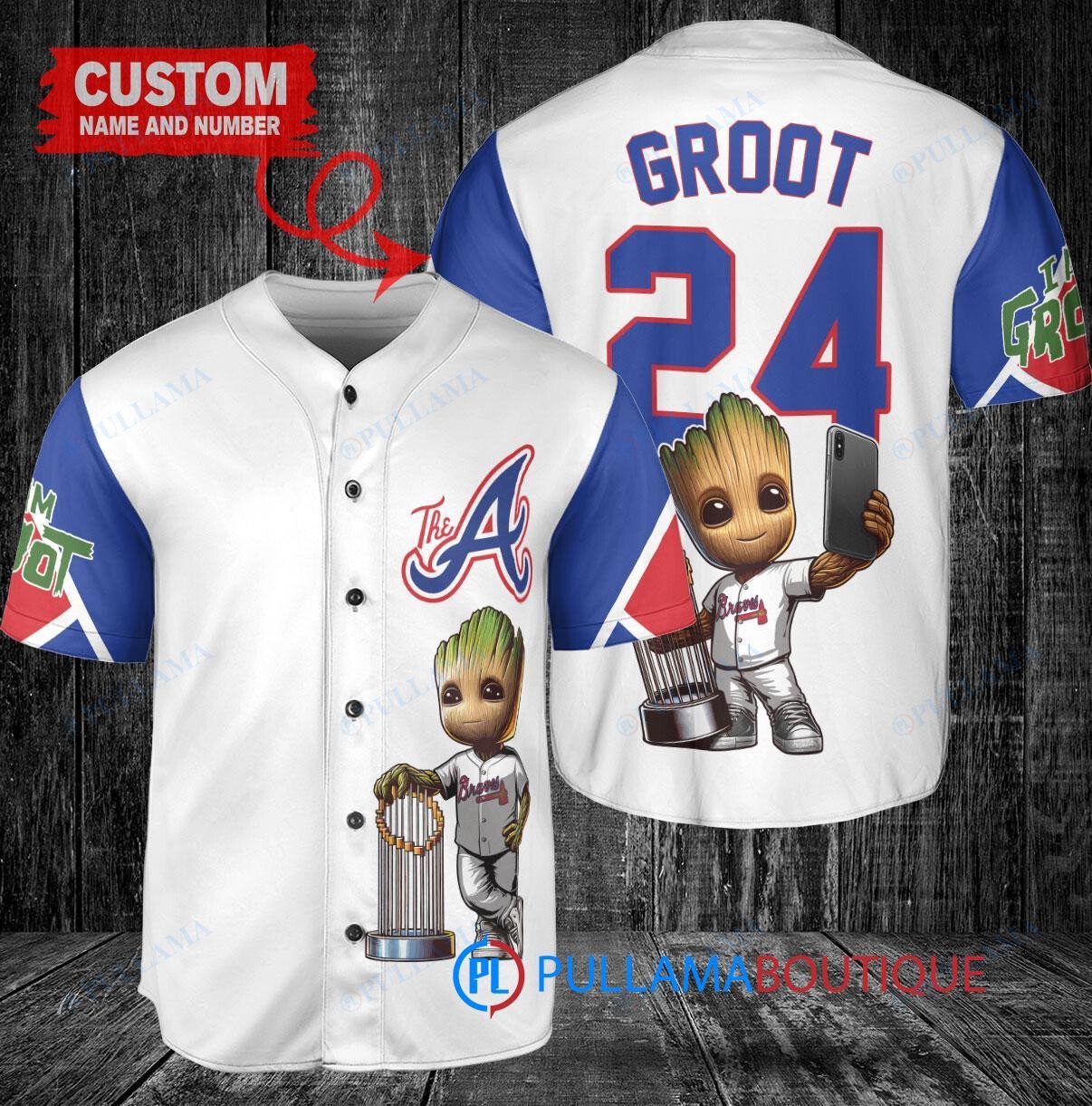 Arizona Diamondbacks x Baby Groot Marvel Guardians Of The Galaxy with Trophy Custom Baseball Jersey White